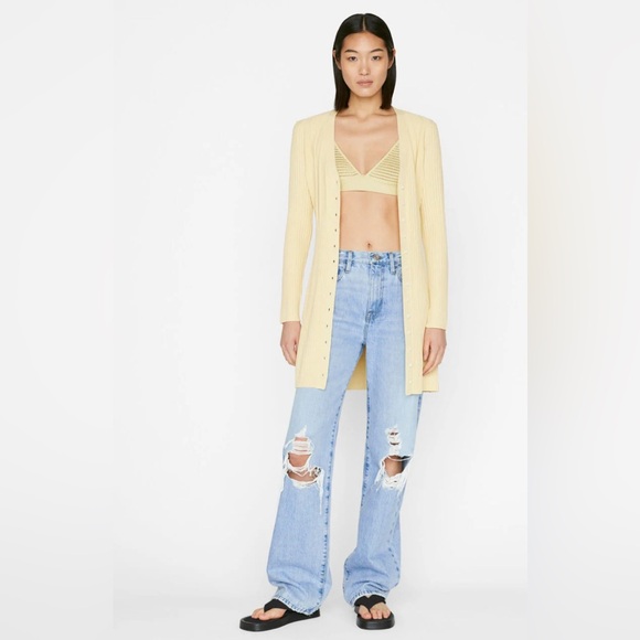 Frame - Long Rib Cardi in Butter - Picture 3 of 6